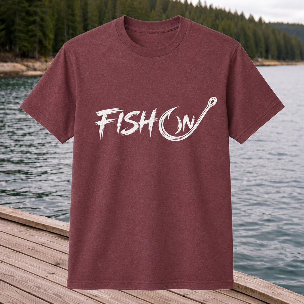 Fish On Fishing Hook Graphic T-Shirt