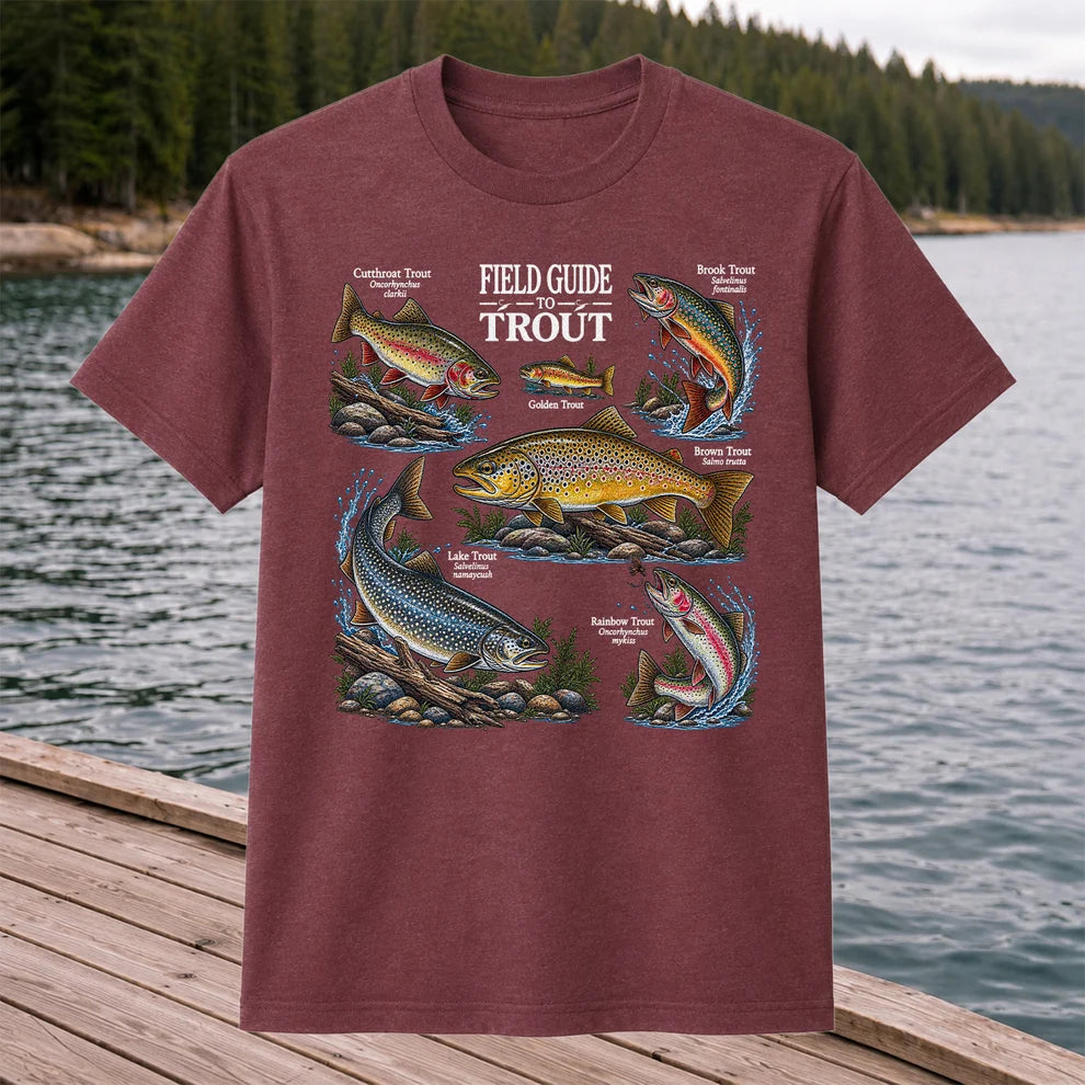 Field Guide to Trout Fishing Species Graphic T-Shirt