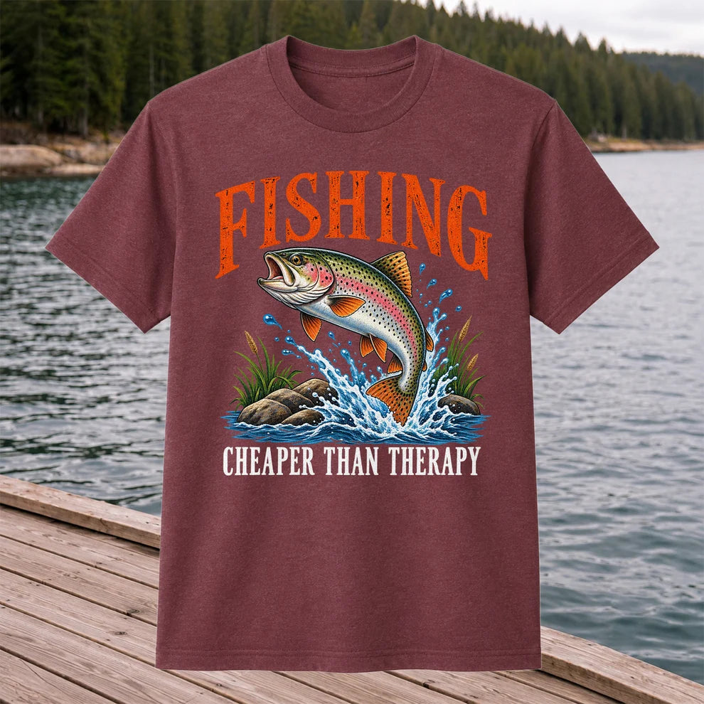 Fishing Cheaper Than Therapy Rainbow Trout Funny T-Shirt