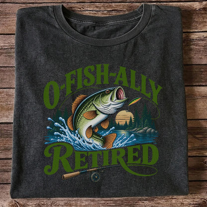 I Fish All Retired Funny Bass Fishing Graphic T-Shirt