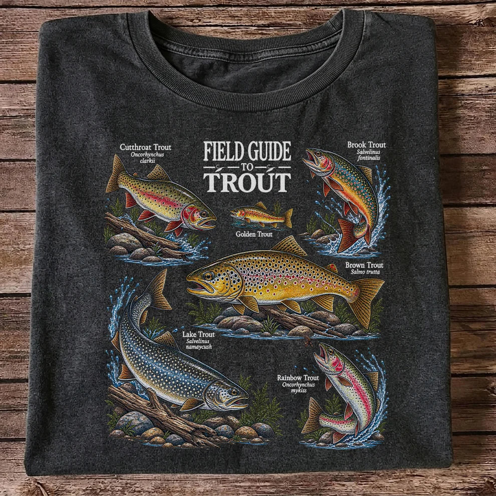 Field Guide to Trout Fishing Species Graphic T-Shirt