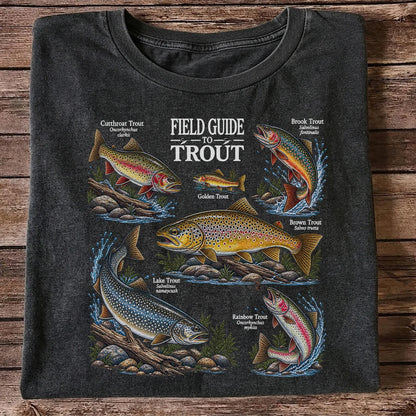 Field Guide to Trout Fishing Species Graphic T-Shirt