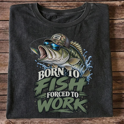 Born to Fish Forced to Work Bass Graphic T-Shirt