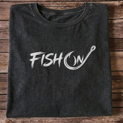 Fish On Fishing Hook Graphic T-Shirt