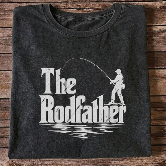The Rodfather Funny Fishing Graphic T-Shirt