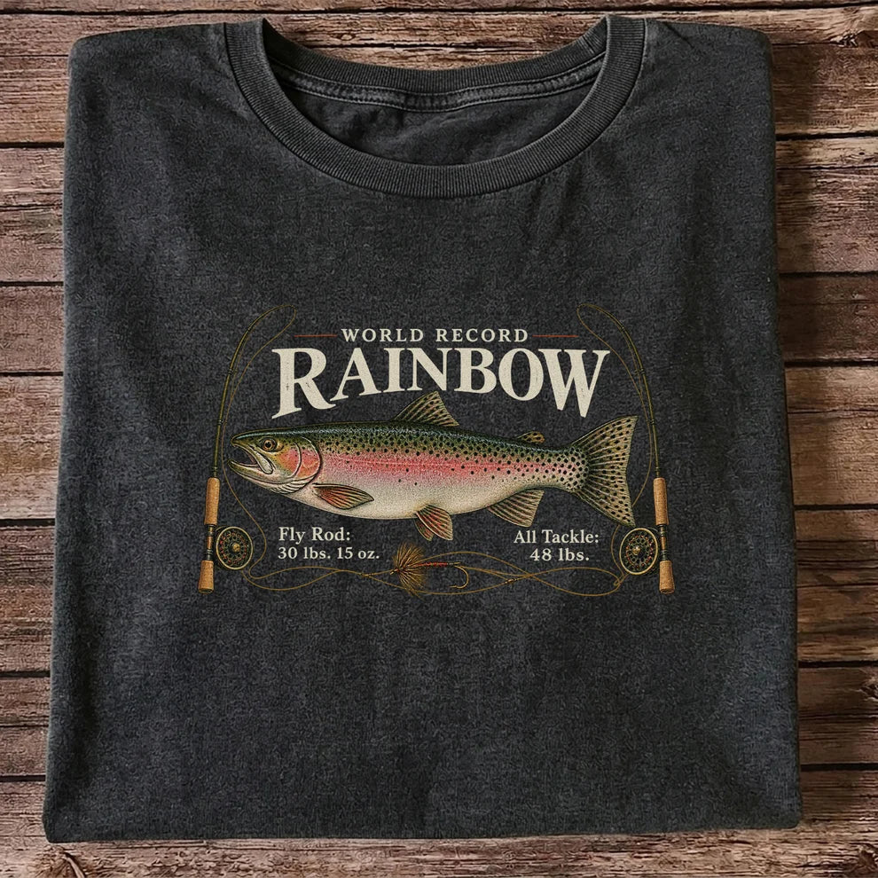 World Record Rainbow Trout Fly Fishing Graphic T-Shirt