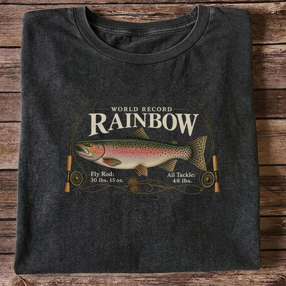 World Record Rainbow Trout Fly Fishing Graphic T-Shirt