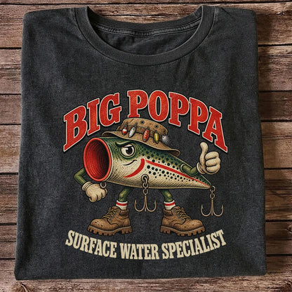 Big Poppa Surface Water Specialist Fishing Lure Graphic T-Shirt