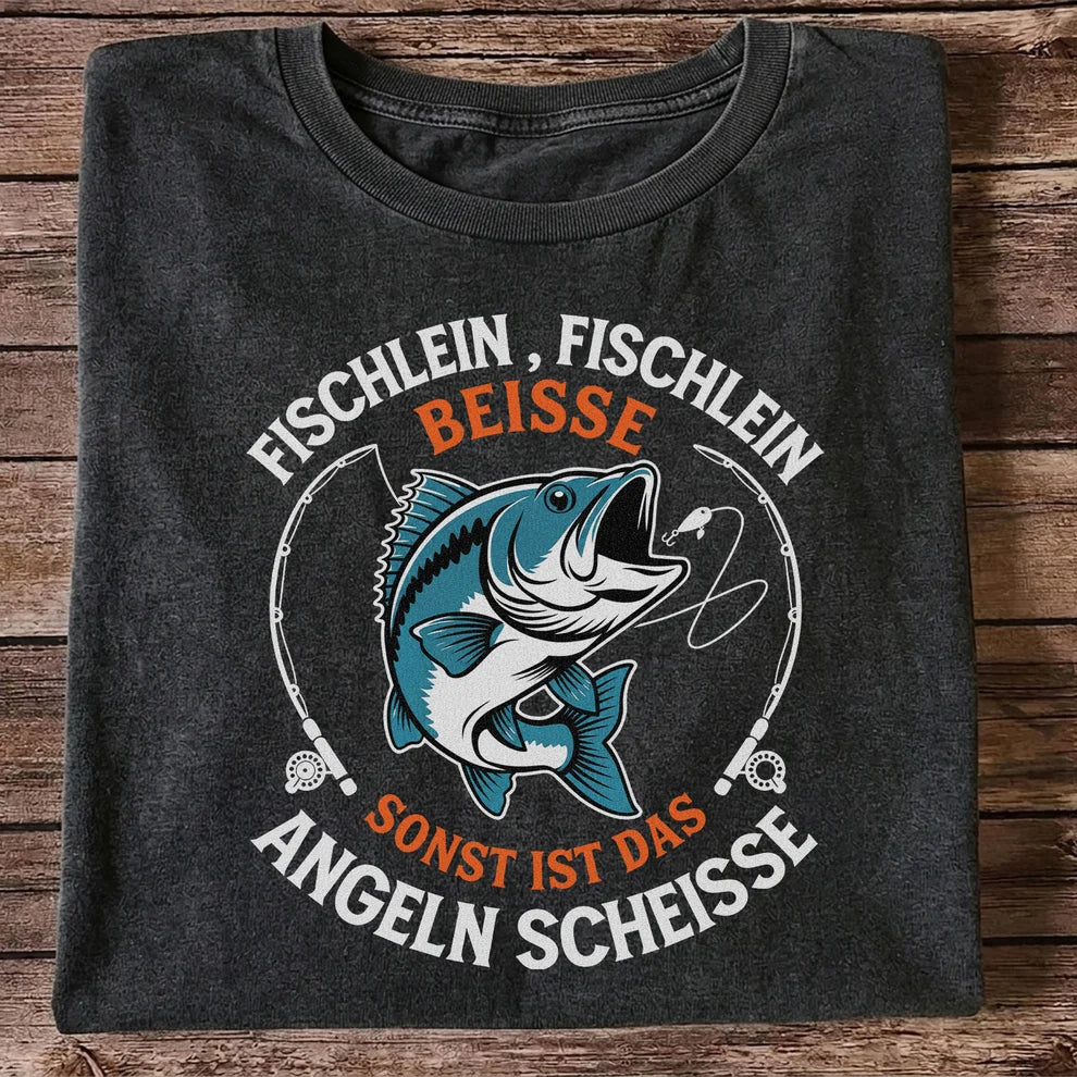 Fischlein Fischlein Beisse Funny Fishing Graphic T-Shirt