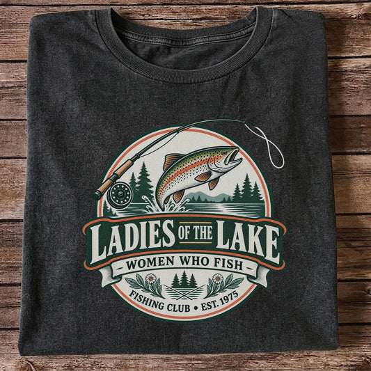 Ladies of the Lake Women Who Fish Rainbow Trout Fishing T-Shirt