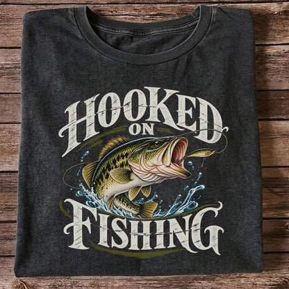 Hooked on Fishing Largemouth Bass Graphic T-Shirt