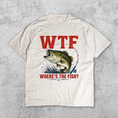 WTF Where’s The Fish Shirt, Largemouth Bass Fishing Tee