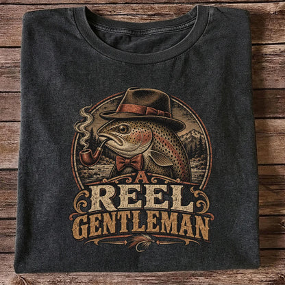 A Reel Gentleman Trout Fishing Vintage Graphic T-Shirt