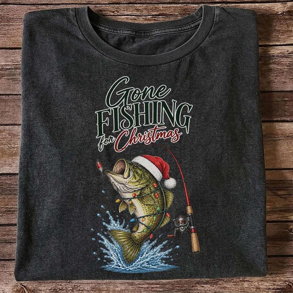 Gone Fishing for Christmas Bass Fishing Graphic T-Shirt