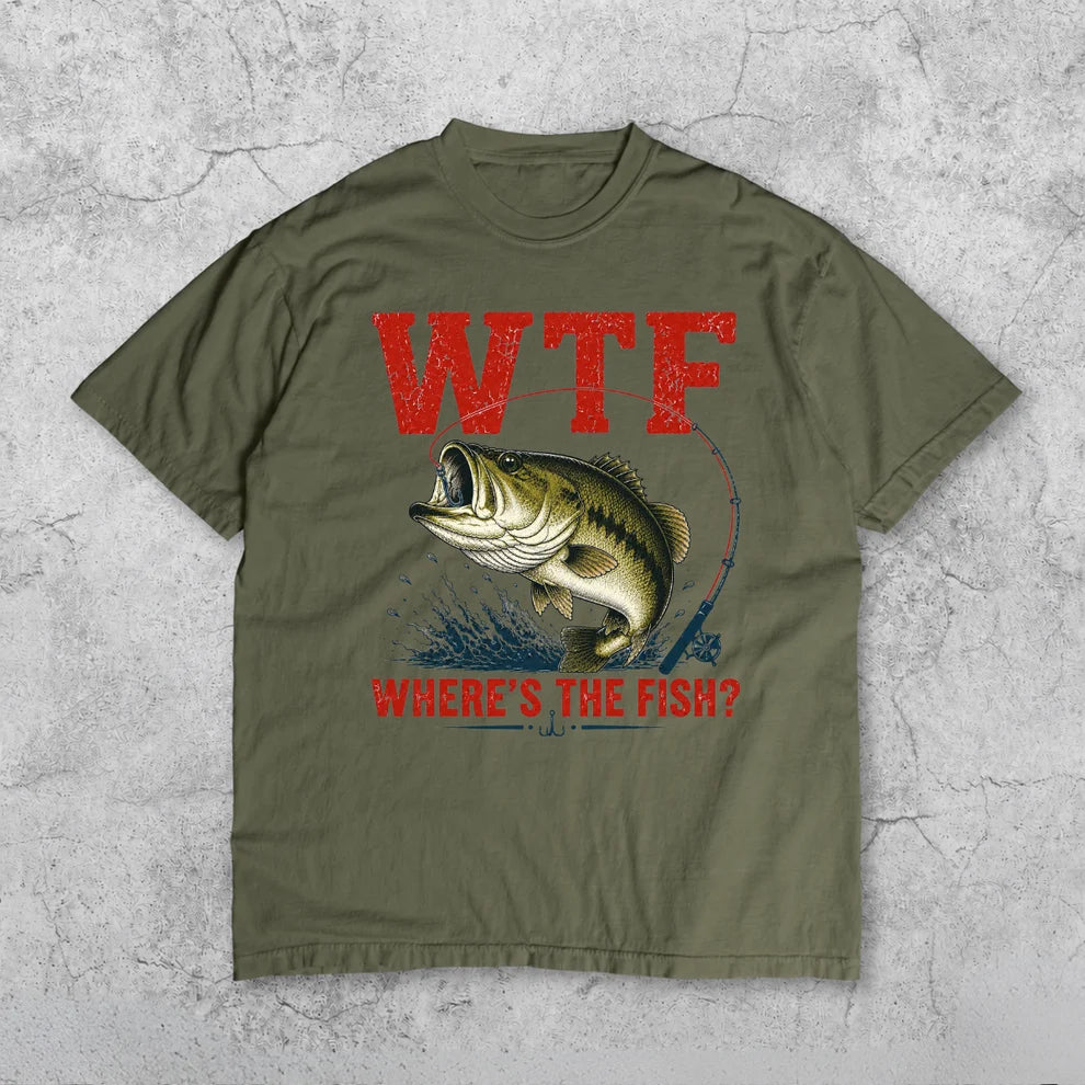 WTF Where’s The Fish Shirt, Largemouth Bass Fishing Tee