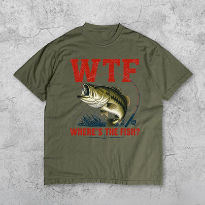 WTF Where’s The Fish Shirt, Largemouth Bass Fishing Tee