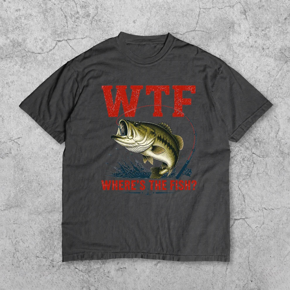 WTF Where’s The Fish Shirt, Largemouth Bass Fishing Tee
