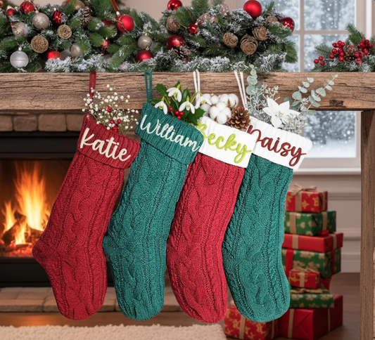 2026 Personalized Christmas Xmas Embroidered Family Name Stockings