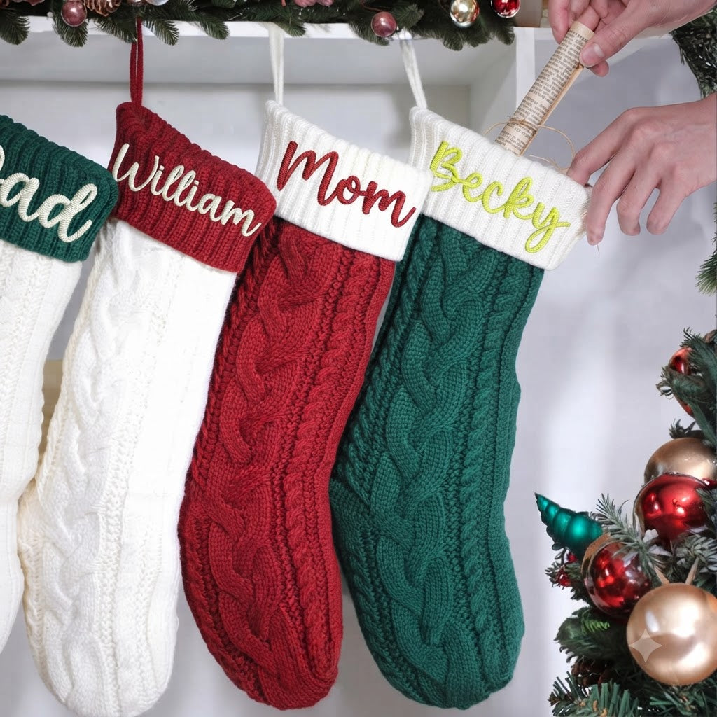 2026 Personalized Christmas Xmas Embroidered Family Name Stockings