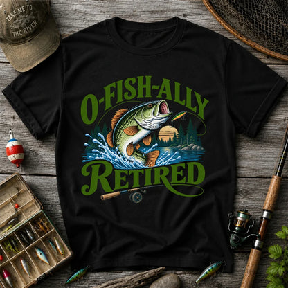 I Fish All Retired Funny Bass Fishing Graphic T-Shirt