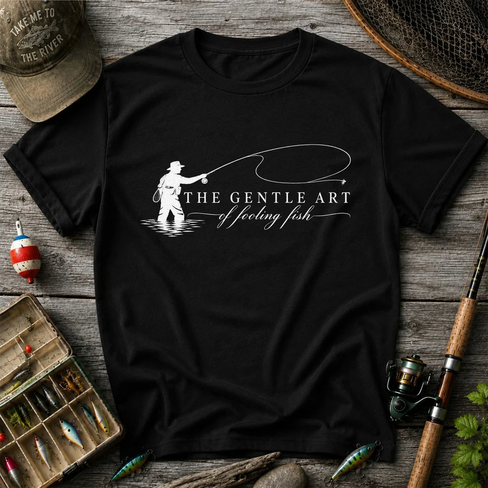 The Gentle Art of Fooling Fish Vintage Fishing Graphic T-Shirt