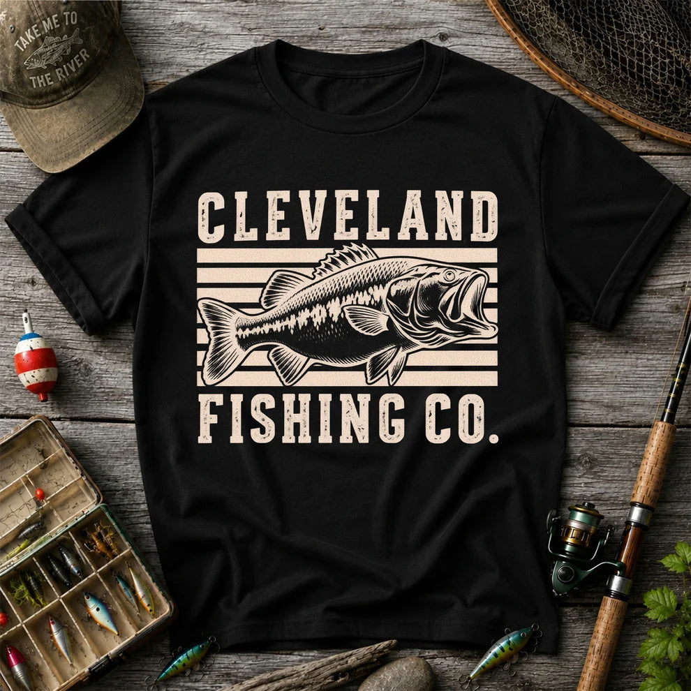 Cleveland Fishing Co Bass Fishing Graphic T-Shirt