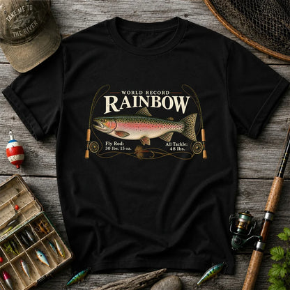World Record Rainbow Trout Fly Fishing Graphic T-Shirt