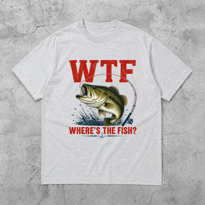 WTF Where’s The Fish Shirt, Largemouth Bass Fishing Tee