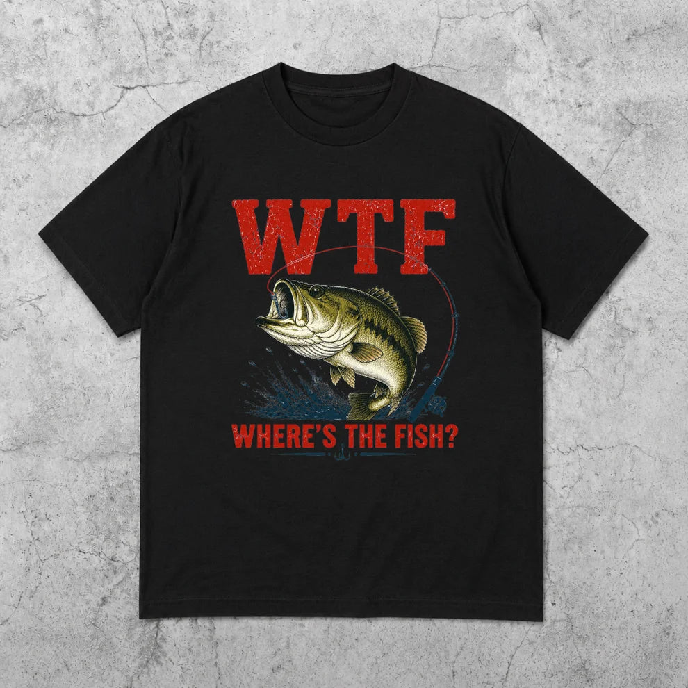 WTF Where’s The Fish Shirt, Largemouth Bass Fishing Tee