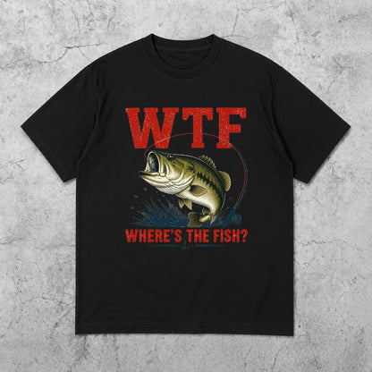 WTF Where’s The Fish Shirt, Largemouth Bass Fishing Tee
