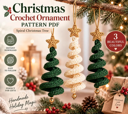 Spiral Crochet Christmas Tree Ornament Pattern