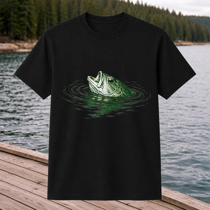 Bass Fishing T-Shirt, Vintage Largemouth Bass Graphic Tee for Anglers
