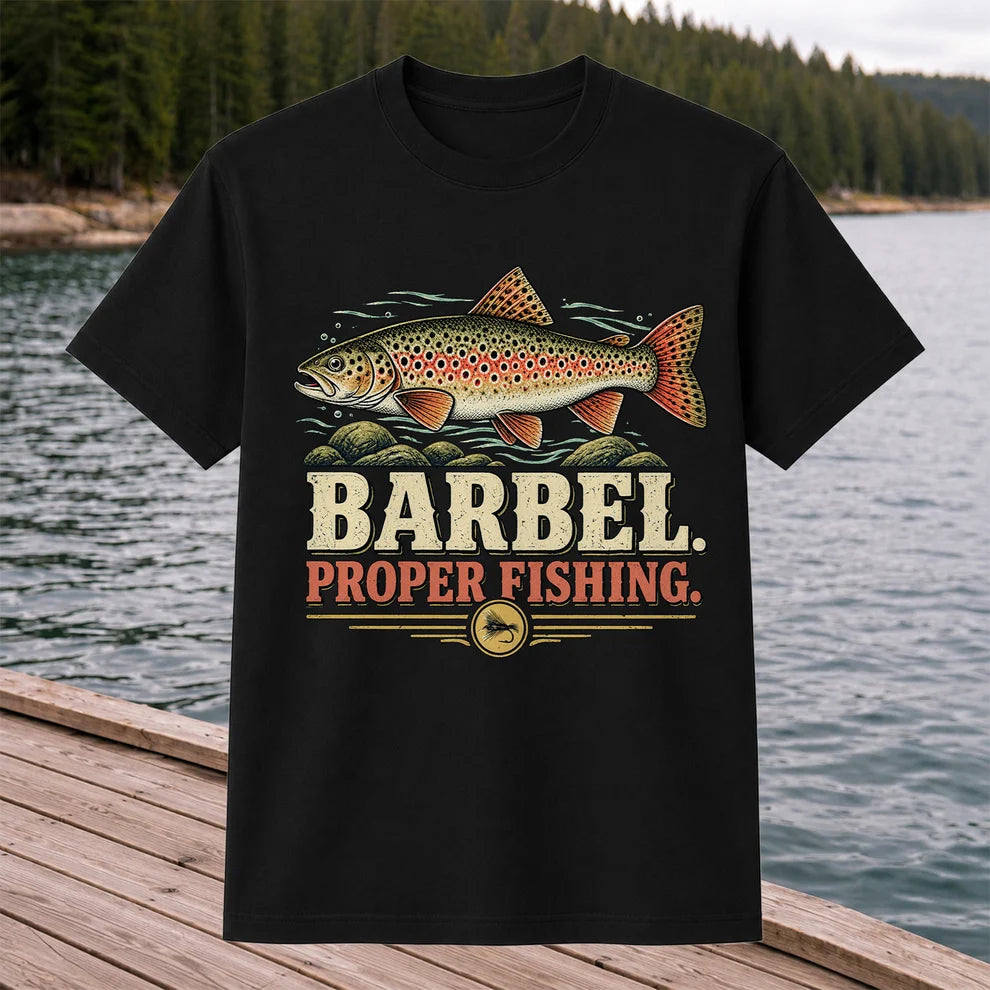 Barbel Proper Fishing Brown Trout Graphic T-Shirt