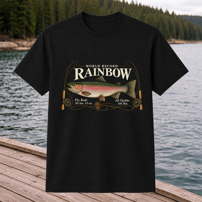 World Record Rainbow Trout Fly Fishing Graphic T-Shirt