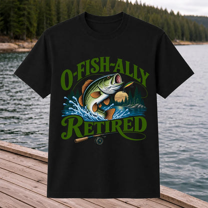I Fish All Retired Funny Bass Fishing Graphic T-Shirt