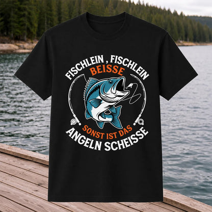 Fischlein Fischlein Beisse Funny Fishing Graphic T-Shirt