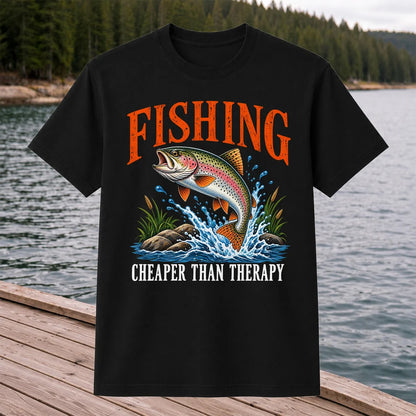Fishing Cheaper Than Therapy Rainbow Trout Funny T-Shirt