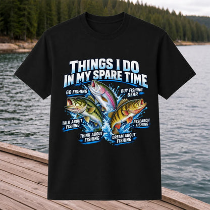 Things I Do in My Spare Time Bass Trout and Perch Fishing T-Shirt