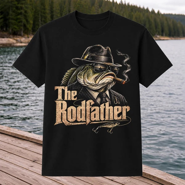 The Rodfather Funny Bass Fishing Shirt