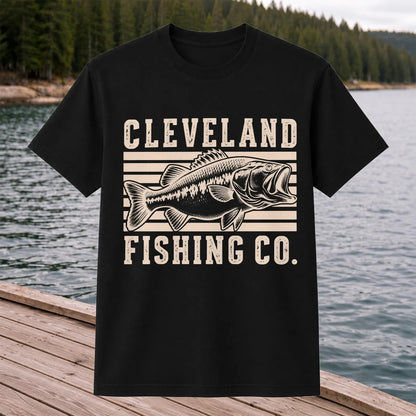 Cleveland Fishing Co Bass Fishing Graphic T-Shirt