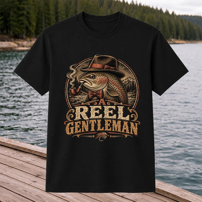 A Reel Gentleman Trout Fishing Vintage Graphic T-Shirt