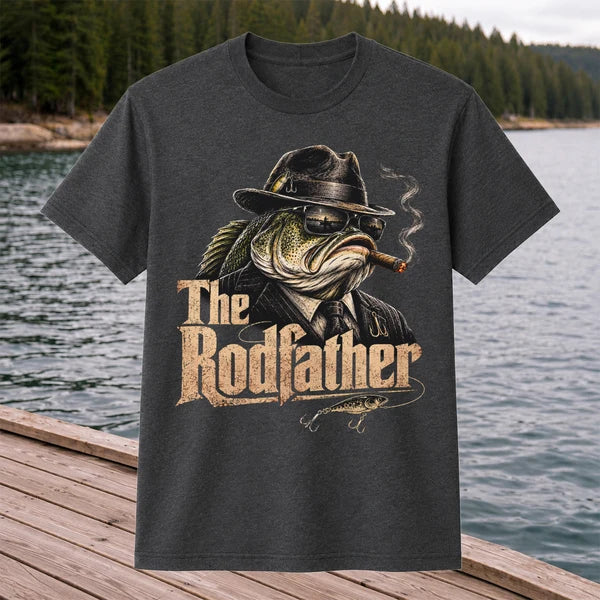 The Rodfather Funny Bass Fishing Shirt