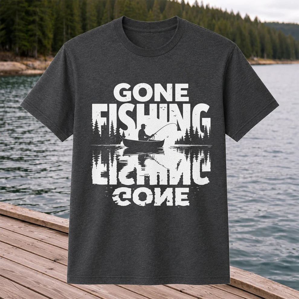 Gone Fishing Lake Adventure Angler Graphic T-Shirt