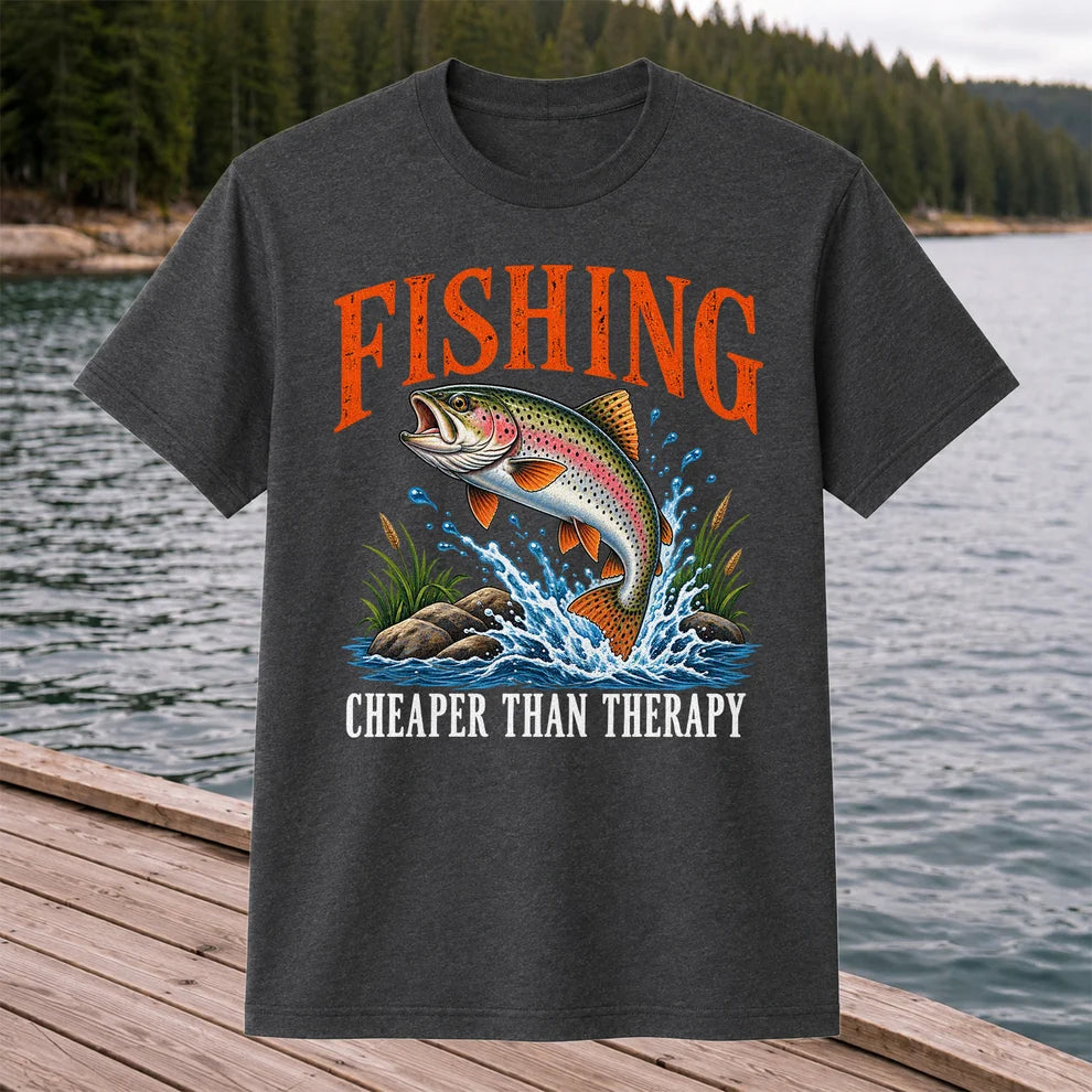 Fishing Cheaper Than Therapy Rainbow Trout Funny T-Shirt