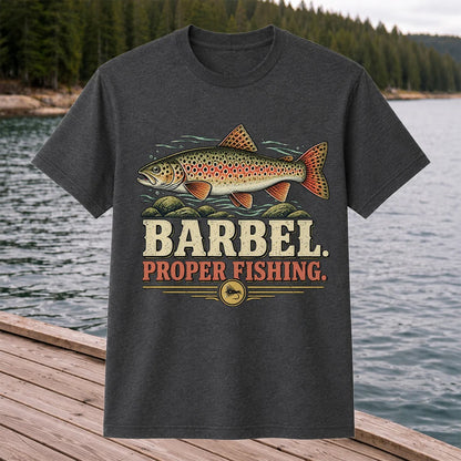 Barbel Proper Fishing Brown Trout Graphic T-Shirt