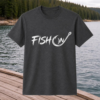 Fish On Fishing Hook Graphic T-Shirt