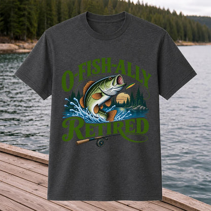 I Fish All Retired Funny Bass Fishing Graphic T-Shirt