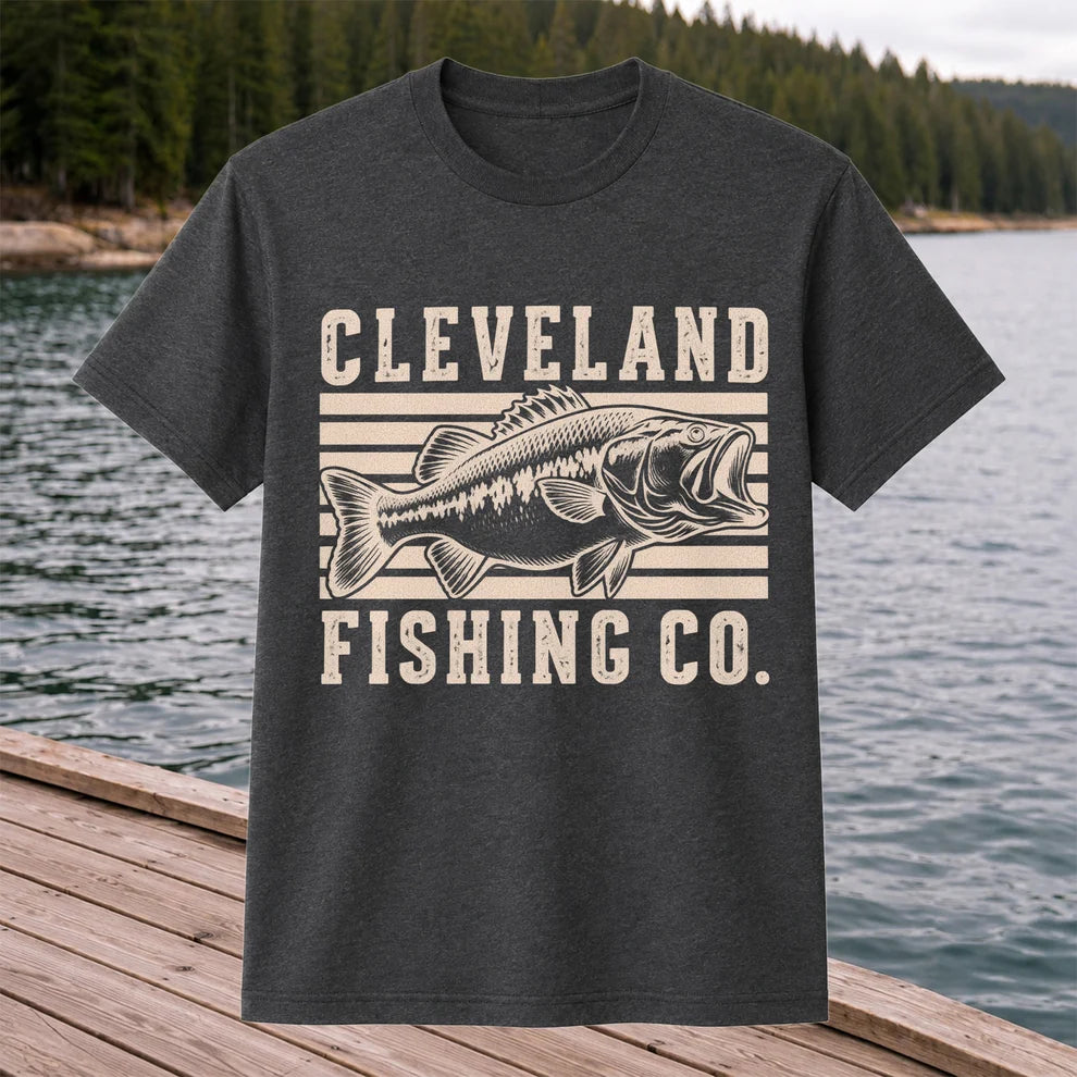 Cleveland Fishing Co Bass Fishing Graphic T-Shirt