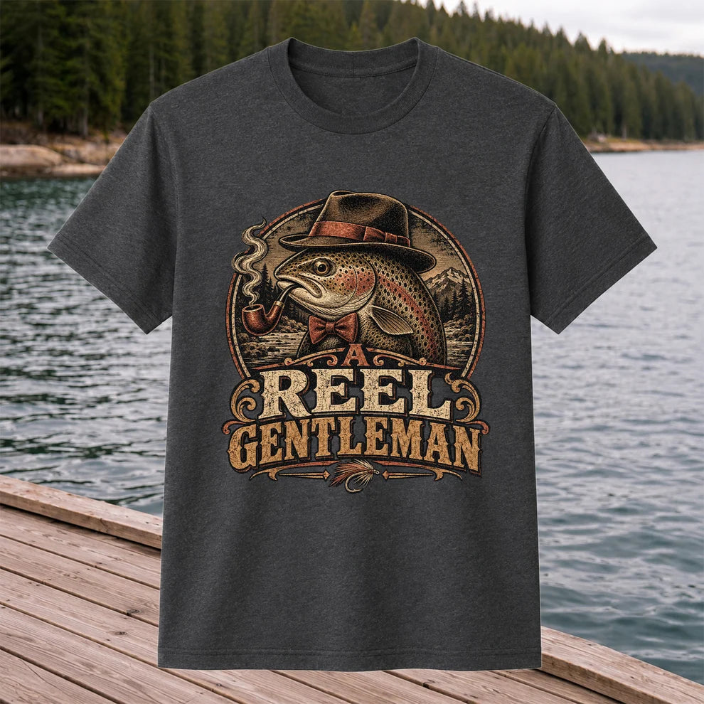 A Reel Gentleman Trout Fishing Vintage Graphic T-Shirt