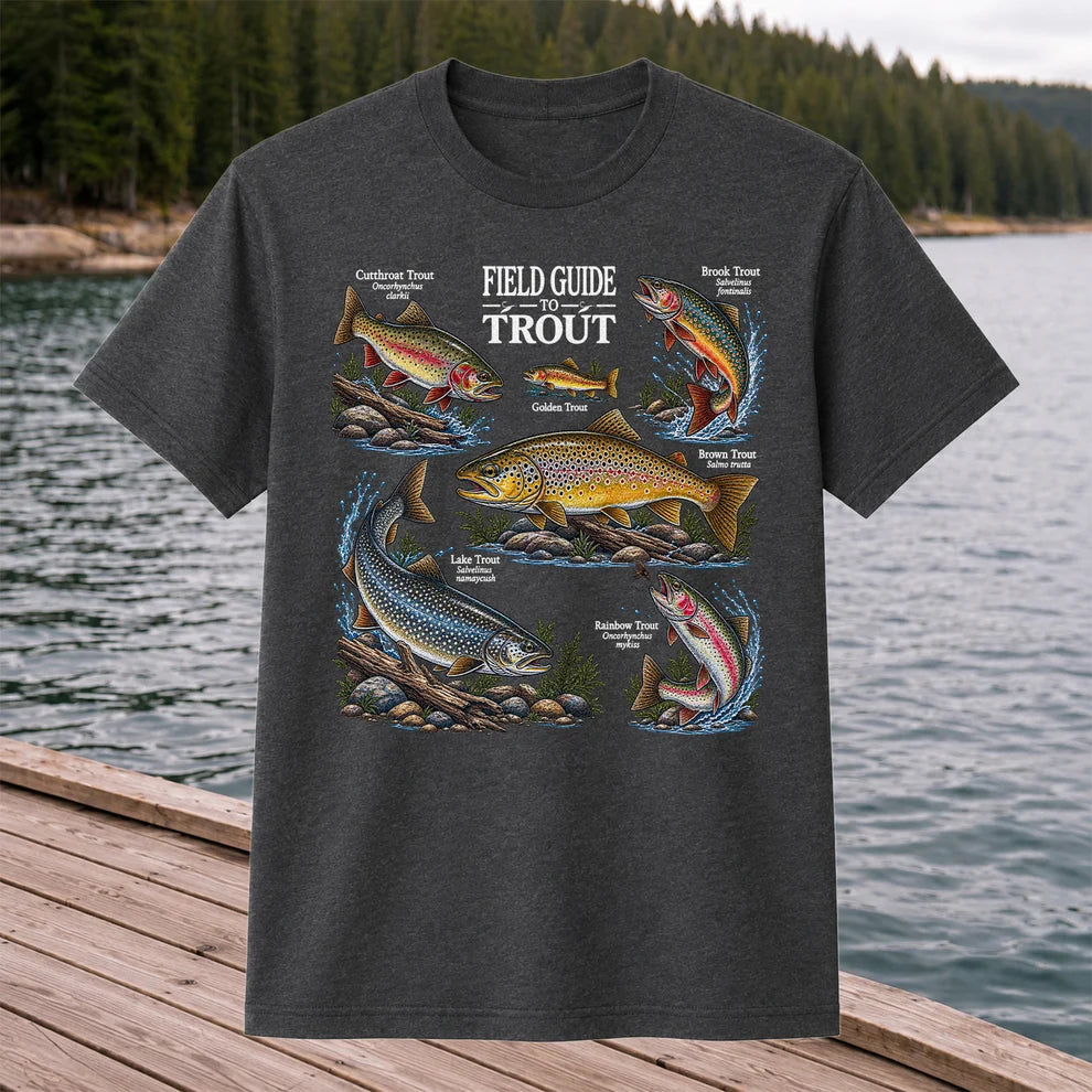 Field Guide to Trout Fishing Species Graphic T-Shirt